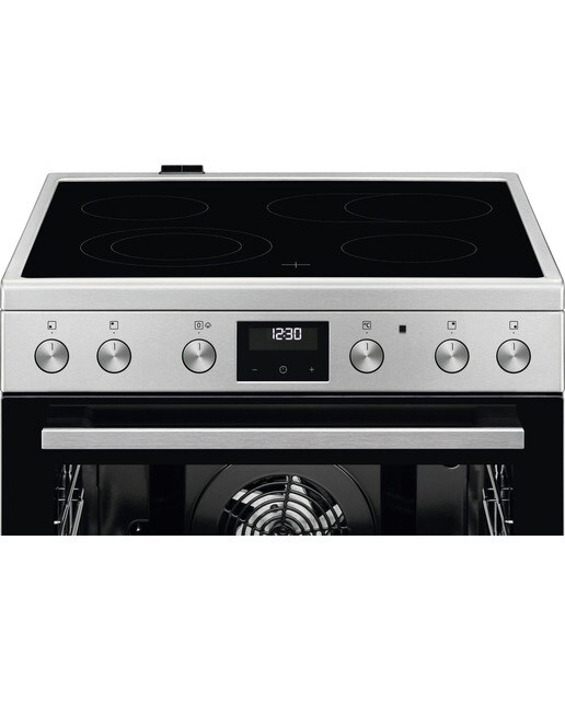 Fogão Elétrico com Placa de Vitrocerâmica AEG CCB6642CBM de 4 Zonas e Forno de 73 Litros - Aço Inoxidável e Preto Preto-2