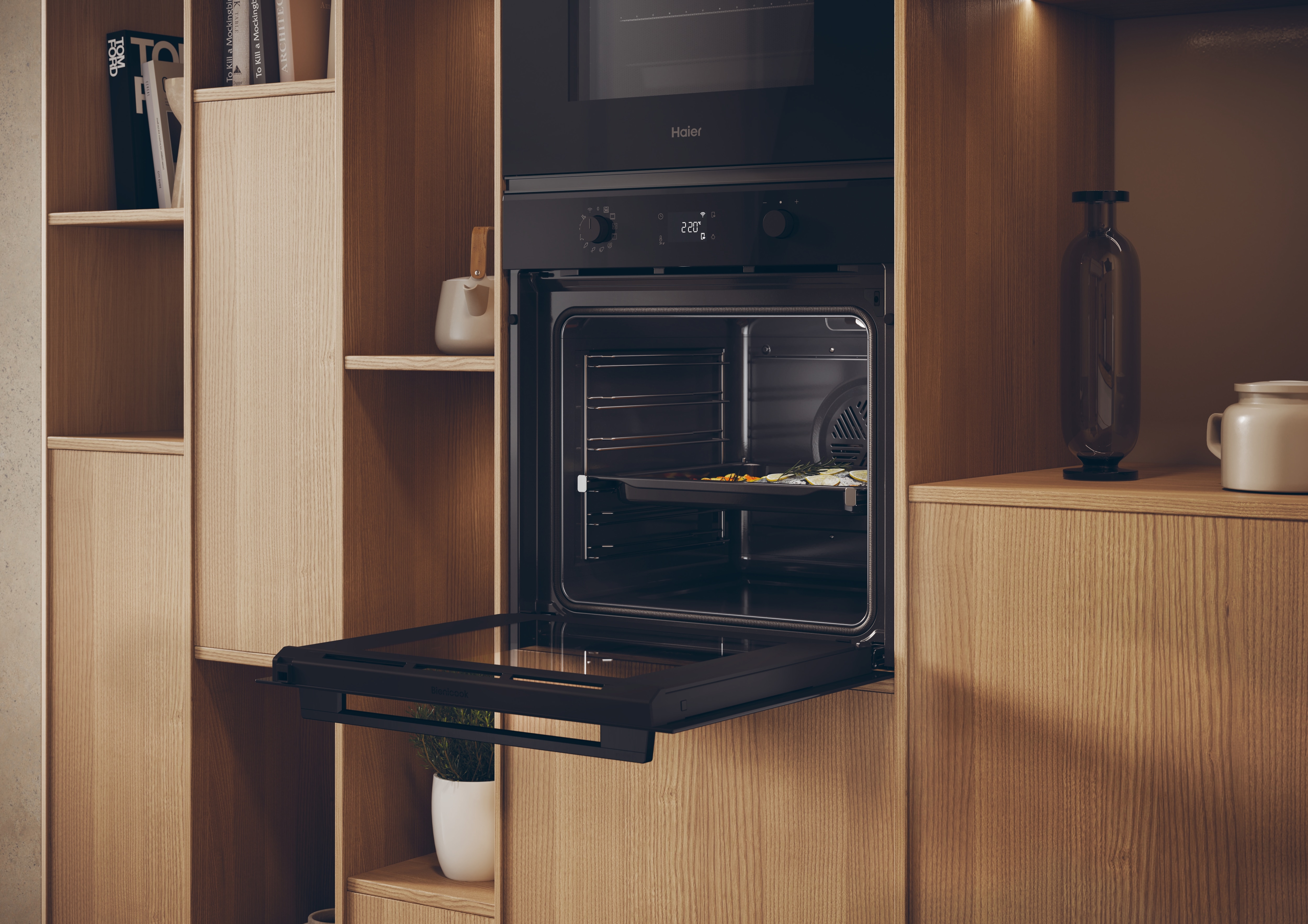 Horno Multifunción Haier, Pirolítico y con Función Vapor, WiFi - H6 ID25B3LYTB Negro-11