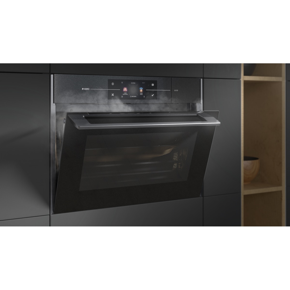 Horno multifunción ASKO, función vapor - OCSM8478G Negro-7