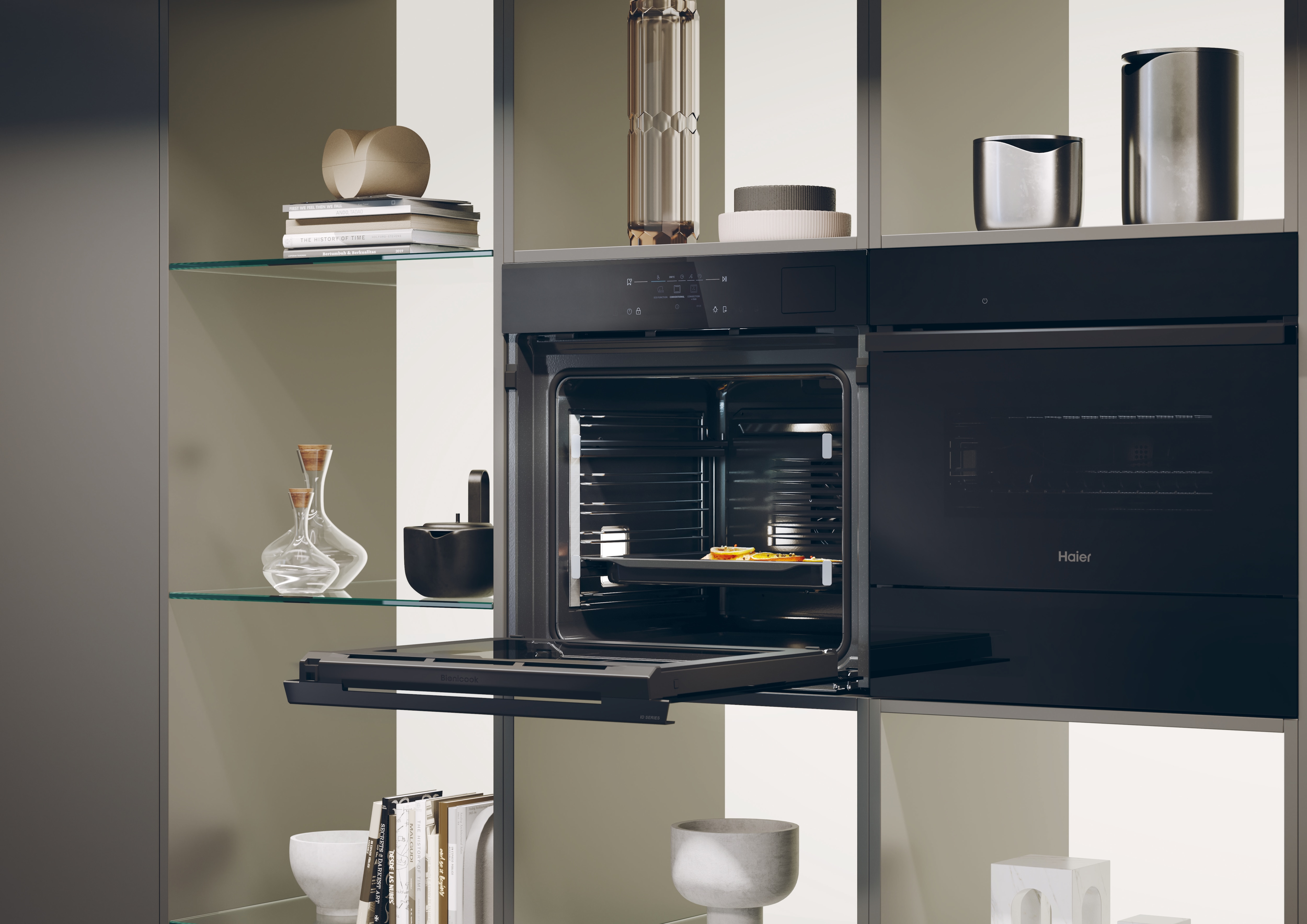 Horno Multifunción Haier, con Depósito a Vapor, Pirolítico, WiFi, ID Series 6 - H6 ID68C5SYTB Negro-9