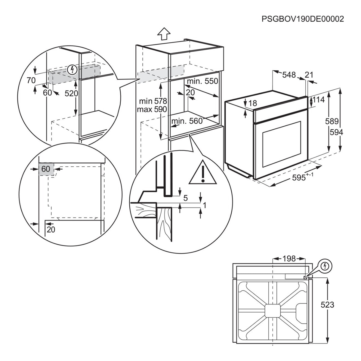 Horno multifunción AEG con 7 funciones - TU5AB20WSK Negro-2