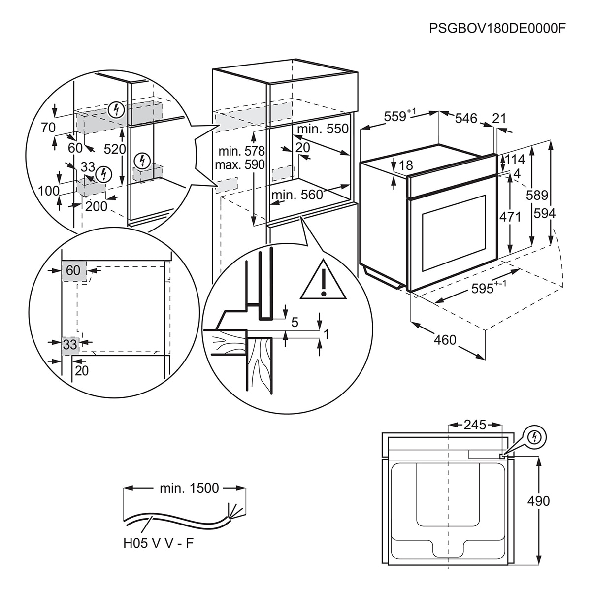Horno multifunción AEG con 9 funciones - GS6PB51FAB Negro-2