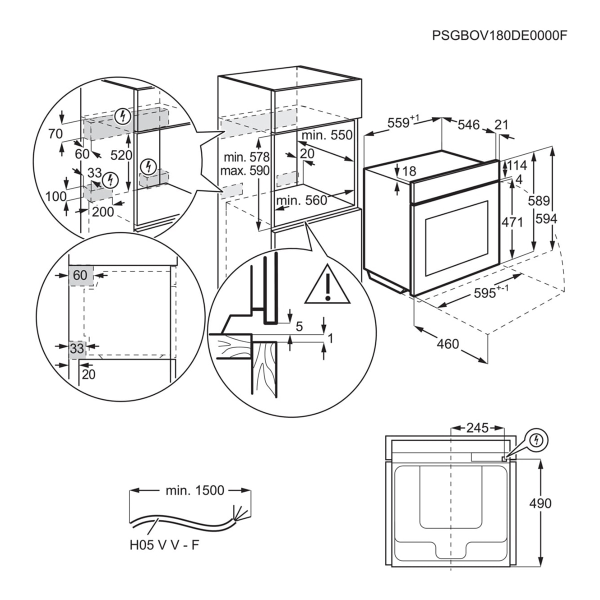 Horno multifunción AEG con 25 funciones - TB8SB73ZAB Negro-2