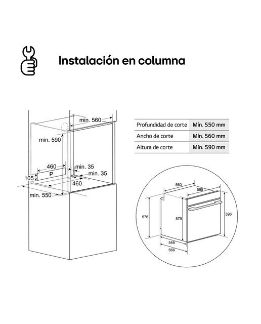 Horno multifunción LG Serie 500, pirolítico - WS5D7230S - Inox Inox-9