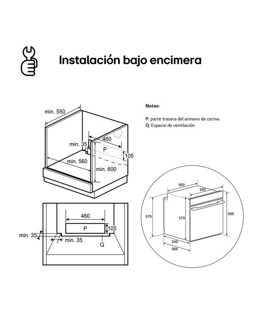 Horno multifunción LG Serie 500, pirolítico - WS5D7230S - Inox Inox-10