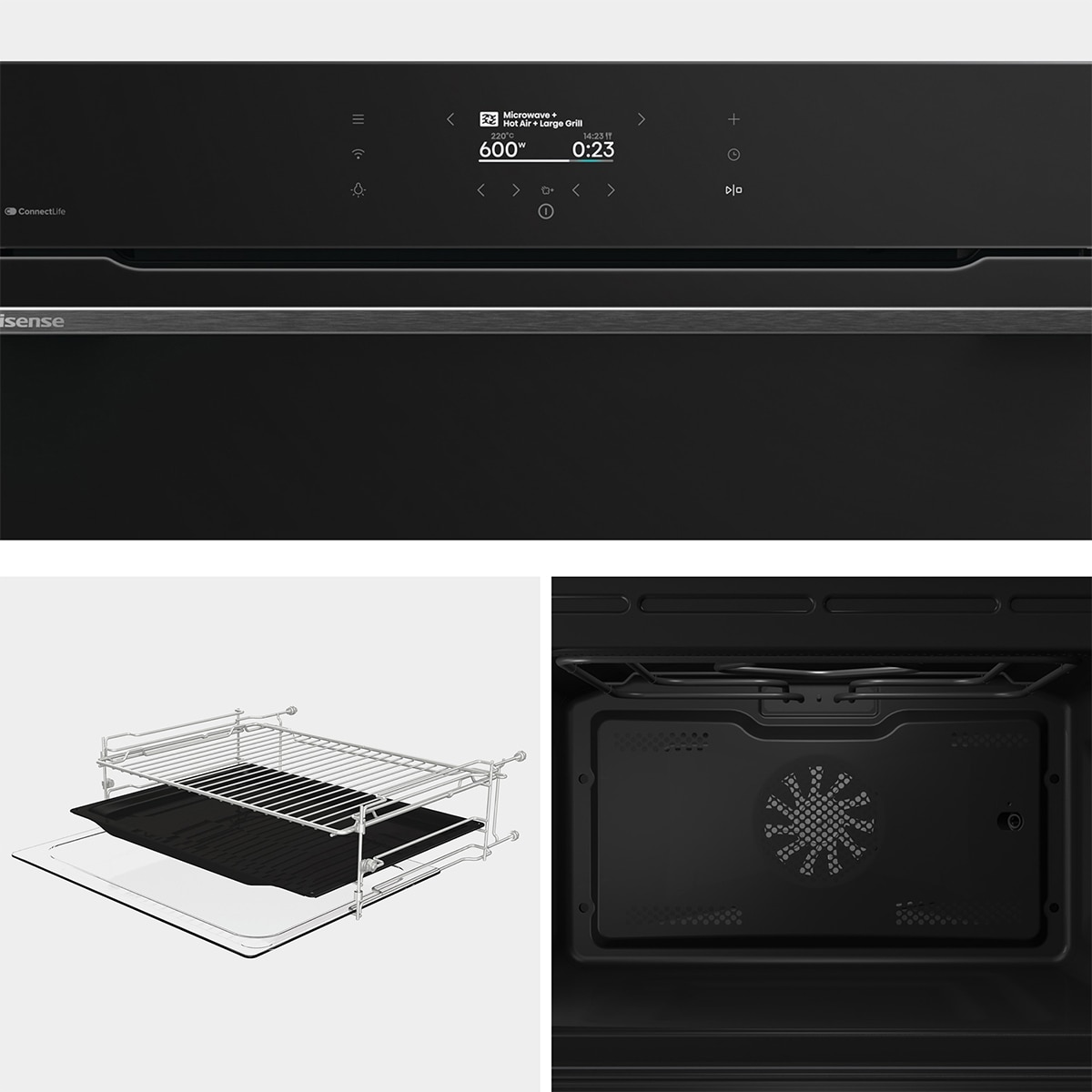 Horno con función microondas y capacidad 50 litros - BIM406A8B Negro-10