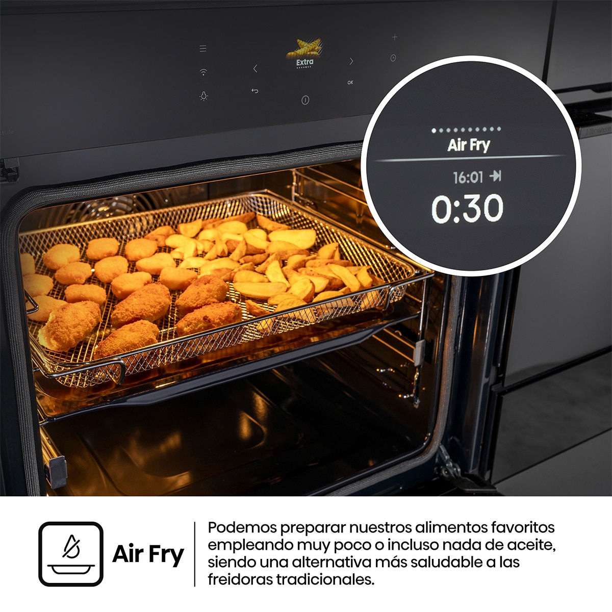 Horno multifunción Hisense pirolítico, 77 litros - BI614P8B Negro-8