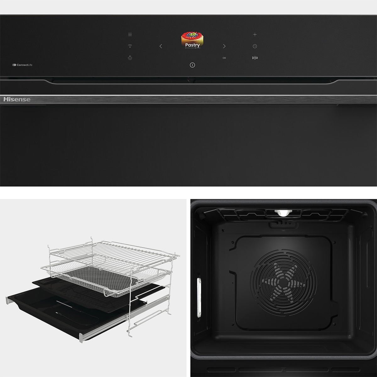 Horno multifunción Hisense pirolítico, 77 litros - BI614P8B Negro-13