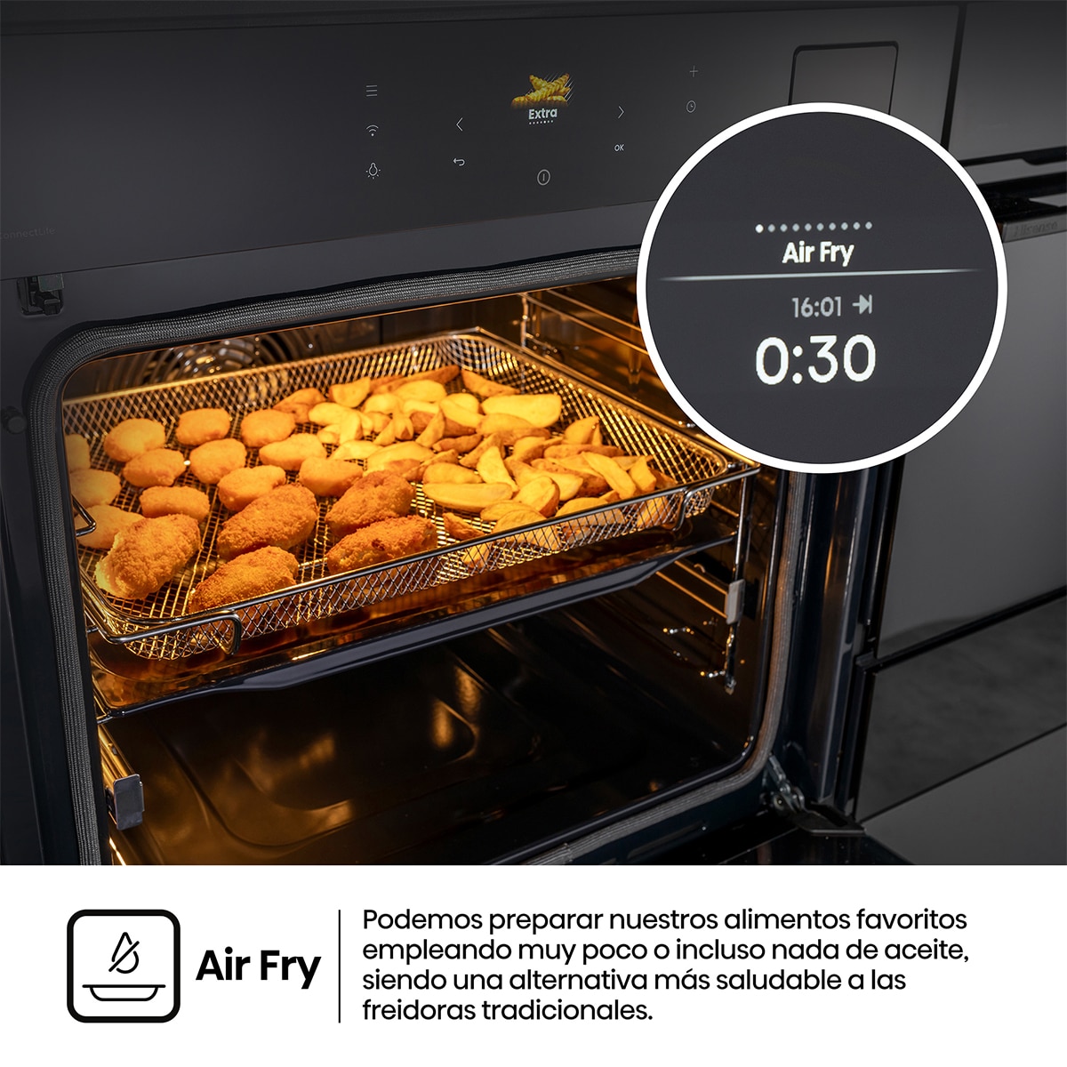 Horno multifunción Hisense pirolítico, 77 litros - BAS614P8B - Negro Negro-10