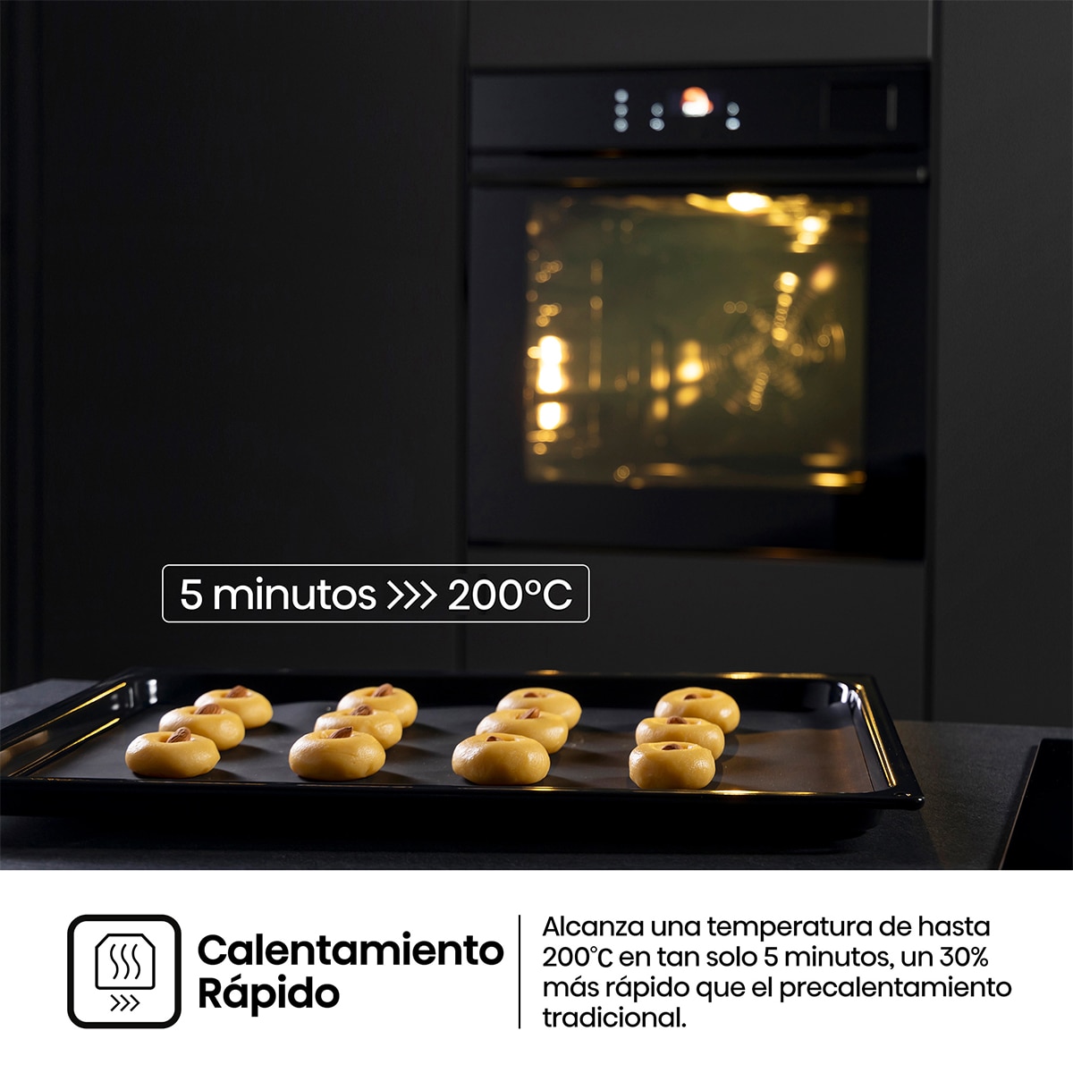 Horno multifunción Hisense pirolítico, 77 litros - BAS614P8B - Negro Negro-12