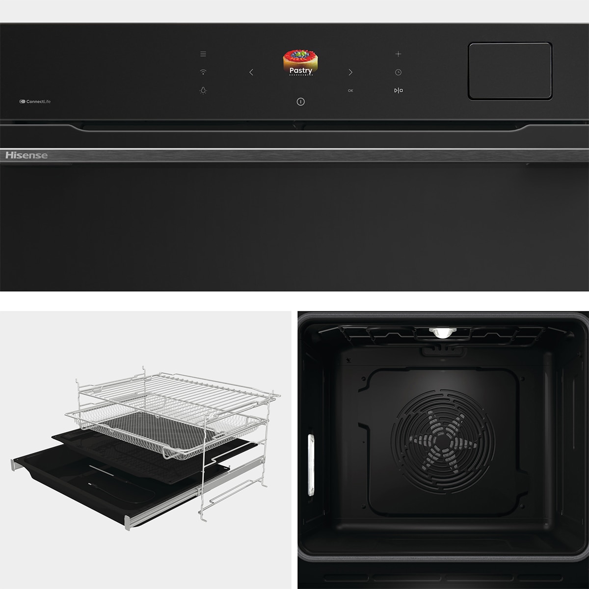 Horno multifunción Hisense pirolítico, 77 litros - BAS614P8B - Negro Negro-15