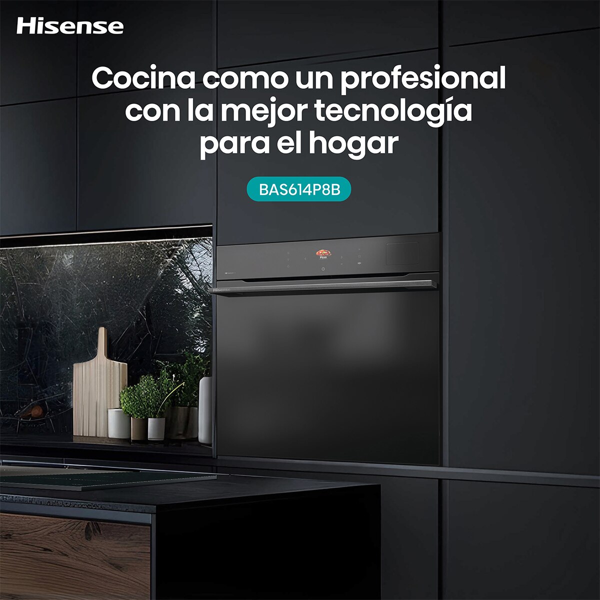 Horno multifunción Hisense pirolítico, 77 litros - BAS614P8B - Negro Negro-17