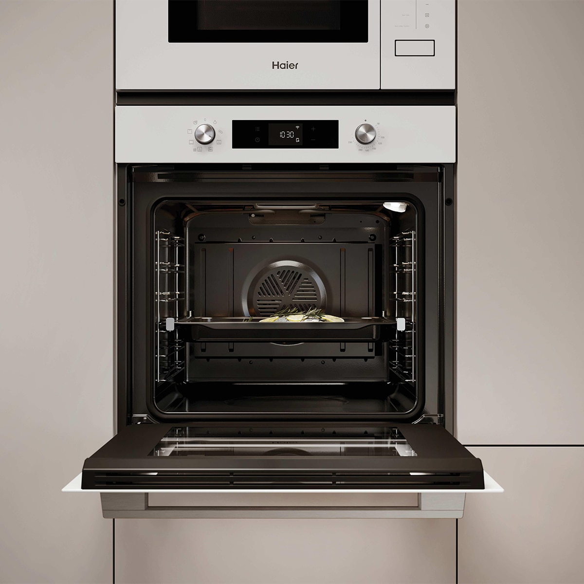 Horno Multifunción Haier con limpieza hidrolítica y guia telescópica - H6 ID23B1HTW Blanco-8