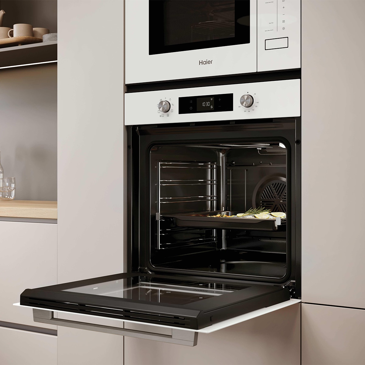 Horno Multifunción Haier con limpieza hidrolítica y guia telescópica - H6 ID23B1HTW Blanco-9