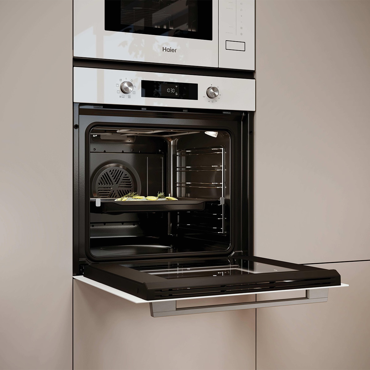 Horno Multifunción Haier con limpieza hidrolítica y guia telescópica - H6 ID23B1HTW Blanco-10