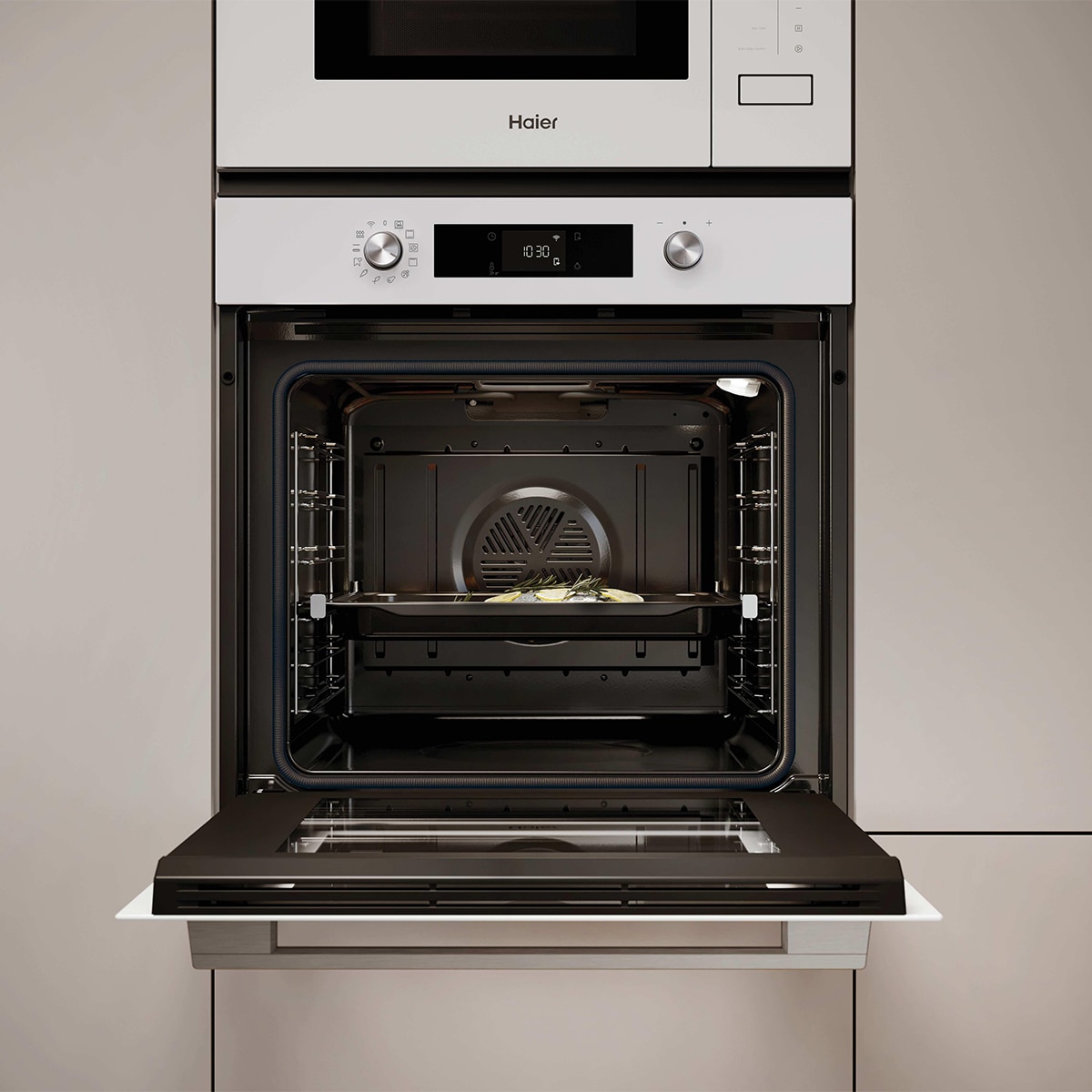 Horno Multifunción Haier con limpieza pirolítica y guia telescópica - H6 ID23B3YTW Blanco-8