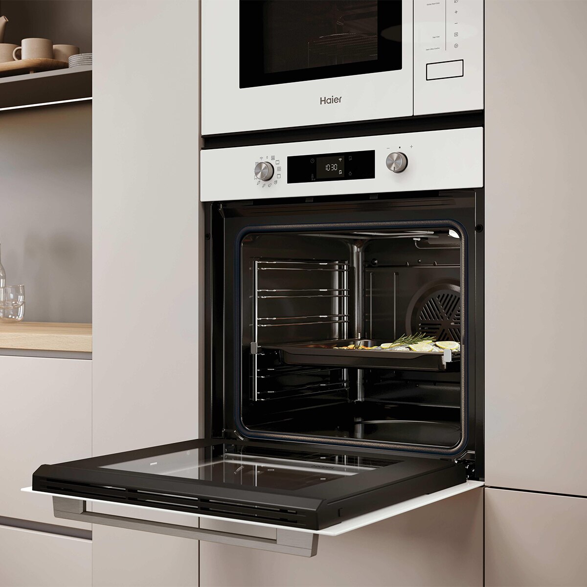 Horno Multifunción Haier con limpieza pirolítica y guia telescópica - H6 ID23B3YTW Blanco-9