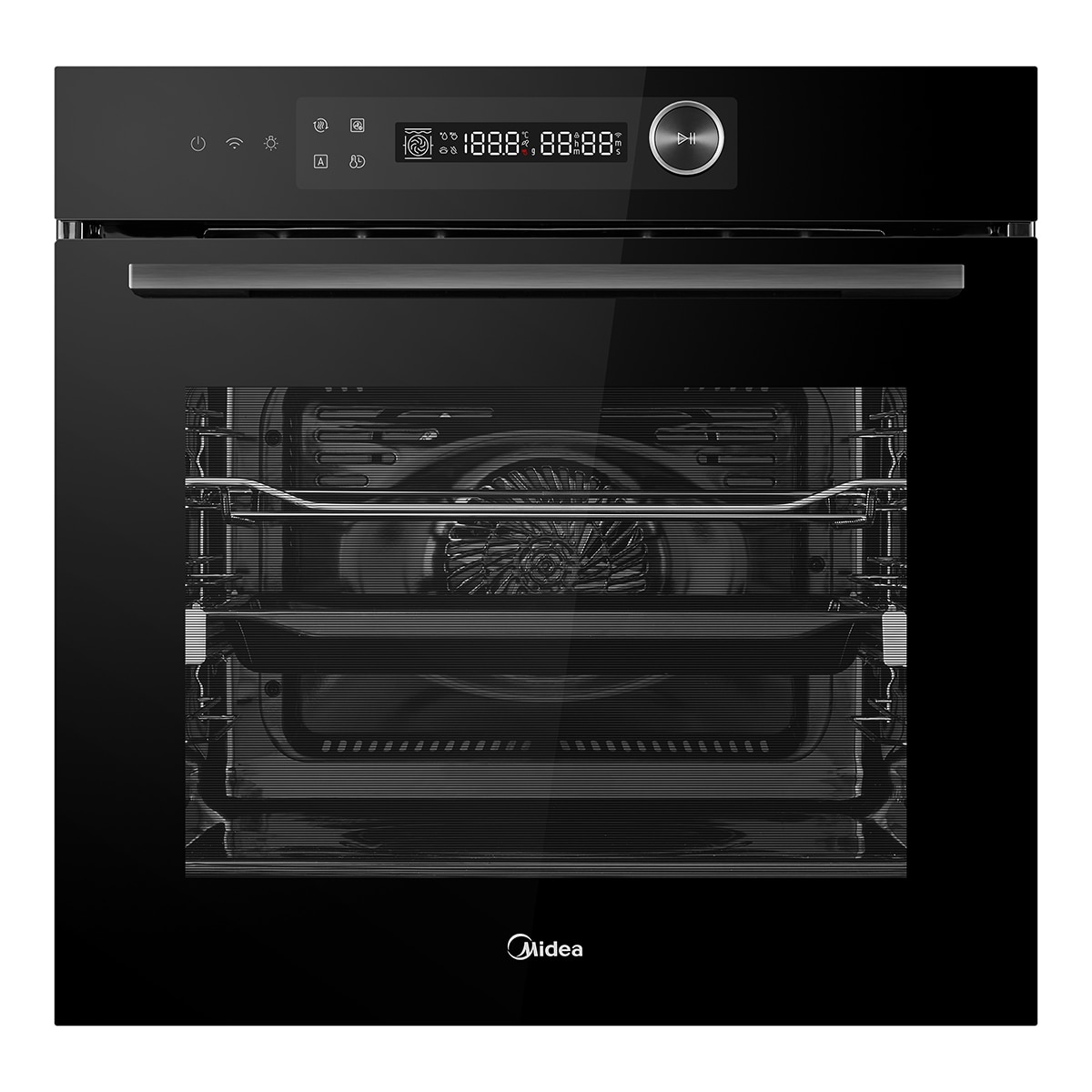 Imagen 0 de Horno multifunción Midea pirolítico 72 litros - MBO7NP30E4-BK