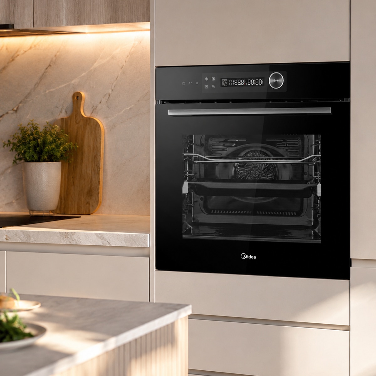 Forno Multifunções Midea MBO7NM30E4-BK Pirolítico e Hidrolítico e de 72 Litros - Preto Preto-9