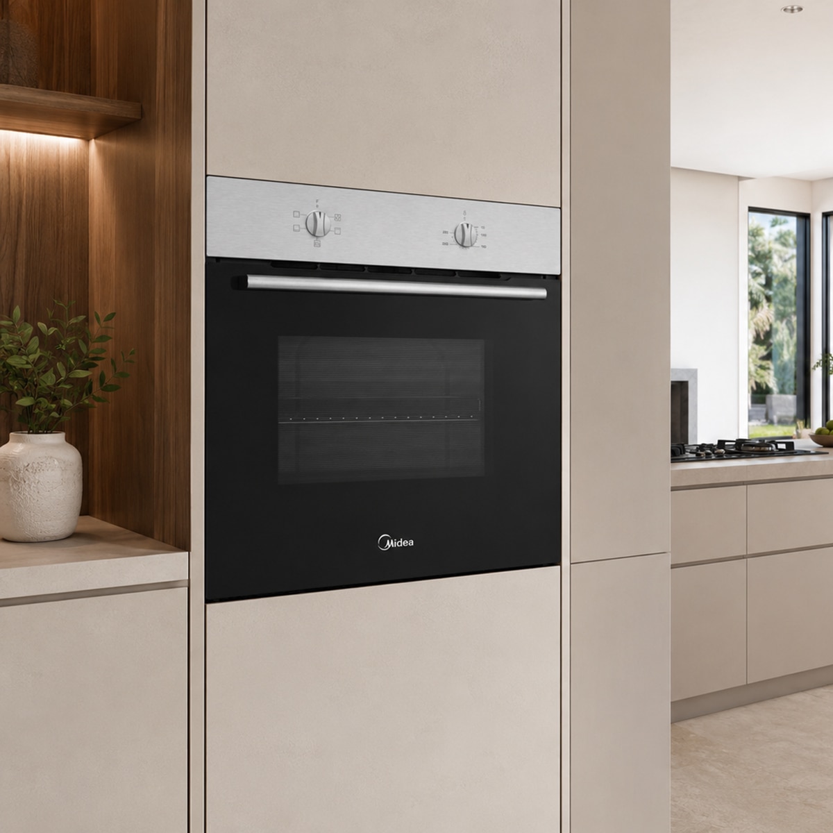 Forno Convencional Midea MBO65M40M0-X ST de 70 Litros - Preto e Inox Vidro preto/inox-7