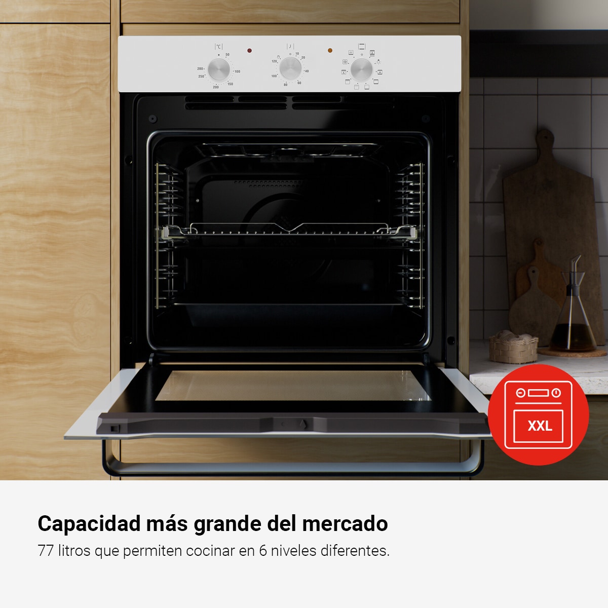 Horno multifunción Fagor de 77 litros Classic - 9H-115BB Blanco-4