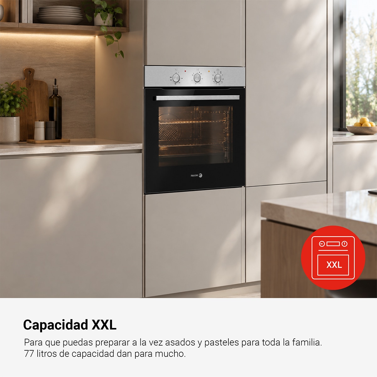 Horno multifunción Fagor de 77 litros Classic - 9H-115BX - Inox Inox-8