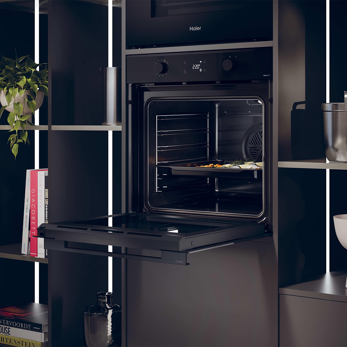 Horno multifunción Haier  con vapor y autolimpieza pirolítica - H6 ID25B3LPTX Inox-12