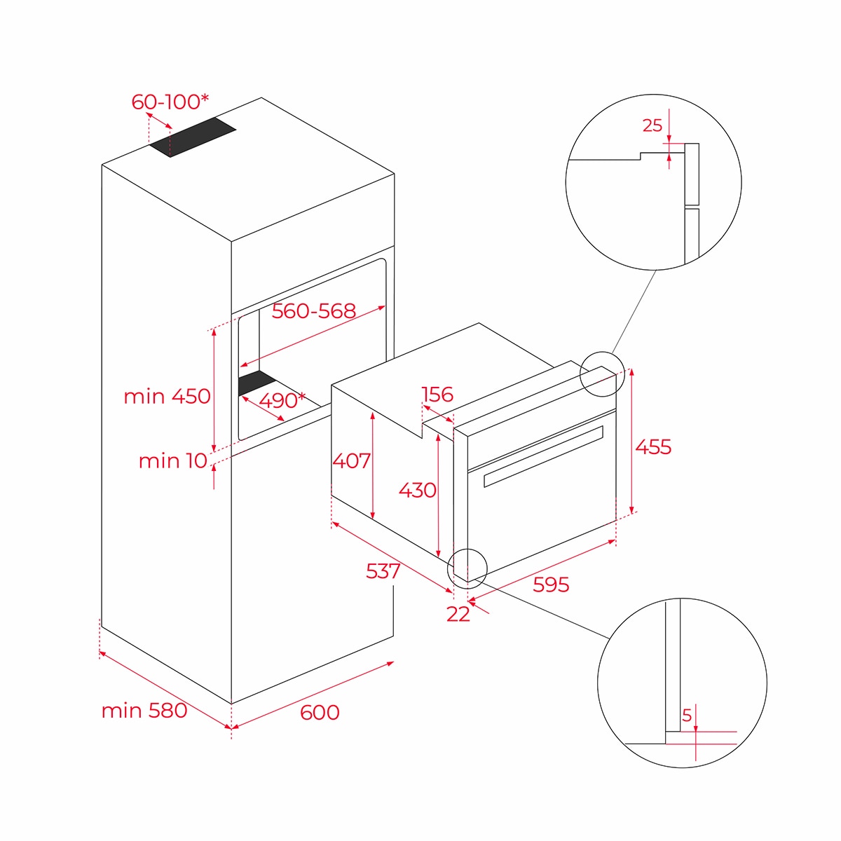 Horno multifunción compacto Teka con 8 funciones de cocinado - HSC 6350 Negro-2