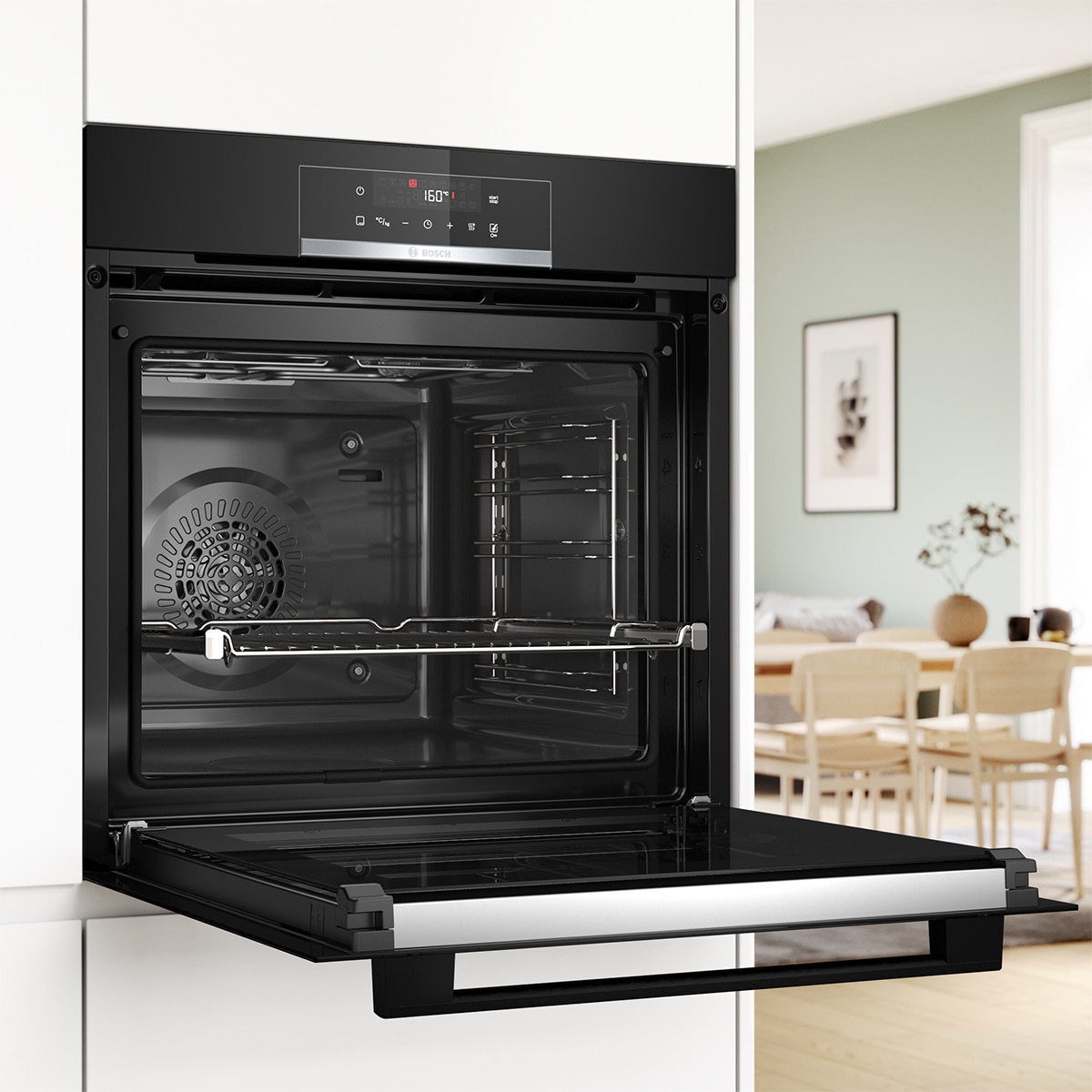 Horno multifunción  Bosch Serie 4, Pirólisis, Función AirFry, HBA572EB3 Negro-4