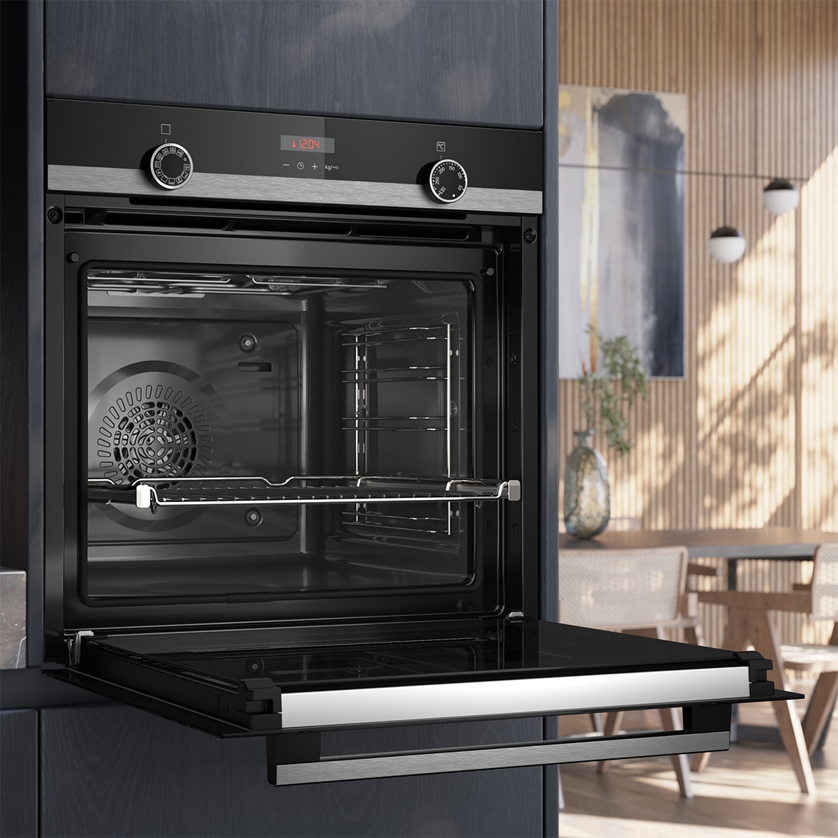 Horno multifunción Siemens iQ300, pirolítico - HB574AER4 Acero Inox-3