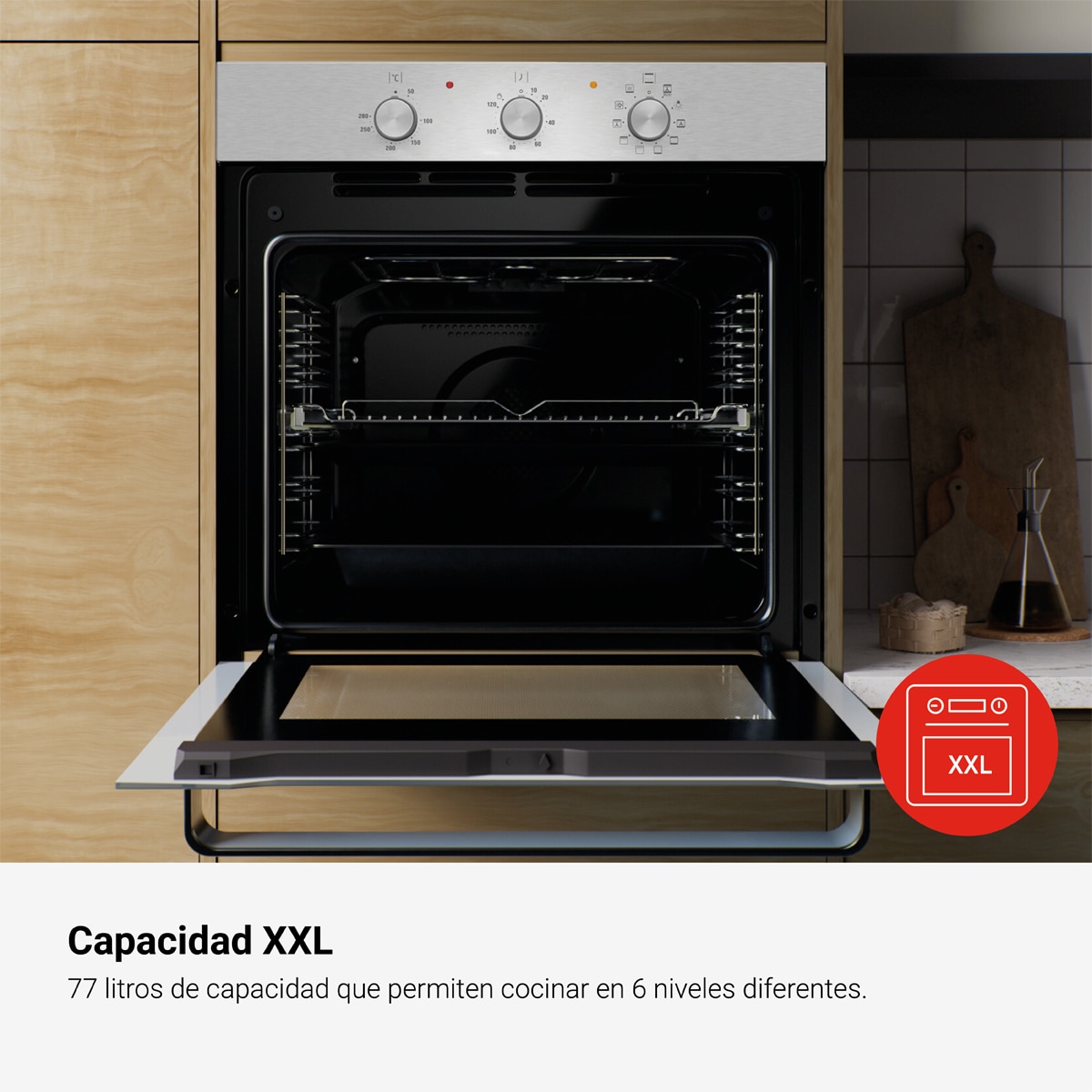 Horno multifunción Fagor de 77 litros Classic - 9H-110BX Negro-11