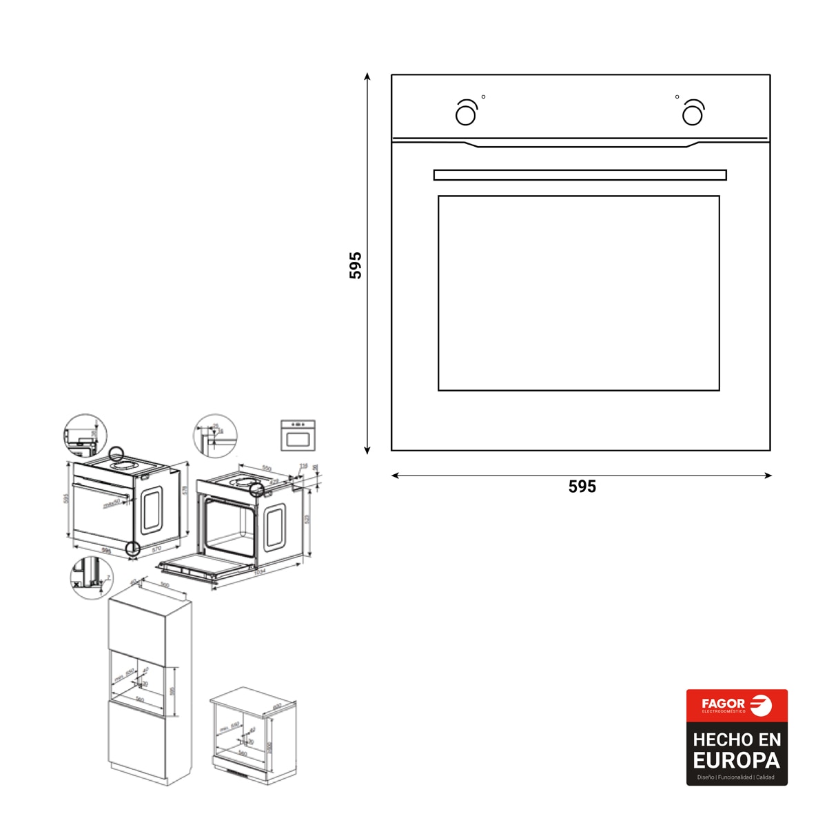 Horno multifunción Fagor de 77 litros Classic - 9H-110BB 2