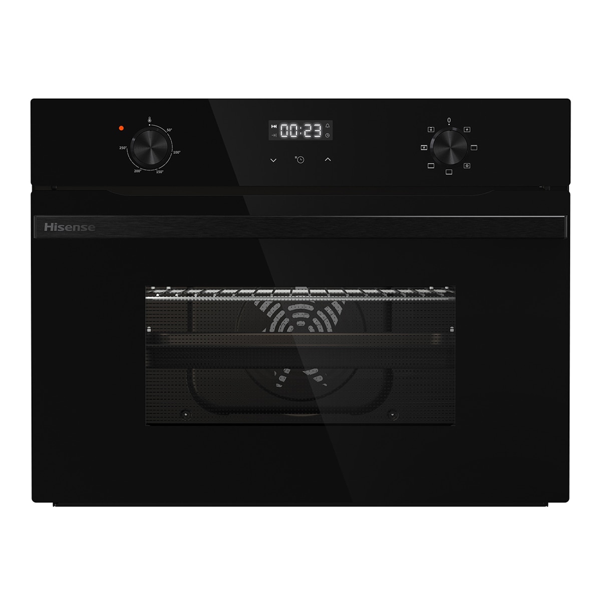 Imagen 0 de Horno multifunción compacto Hisense con diseño horno de leña negro - BI44221ABG Cristal negro