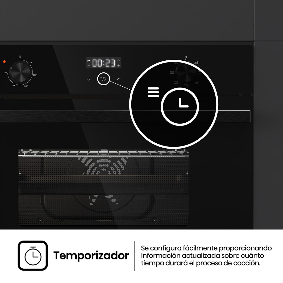 Horno multifunción compacto Hisense con diseño horno de leña negro - BI44221ABG - Cristal negro Cristal negro-9