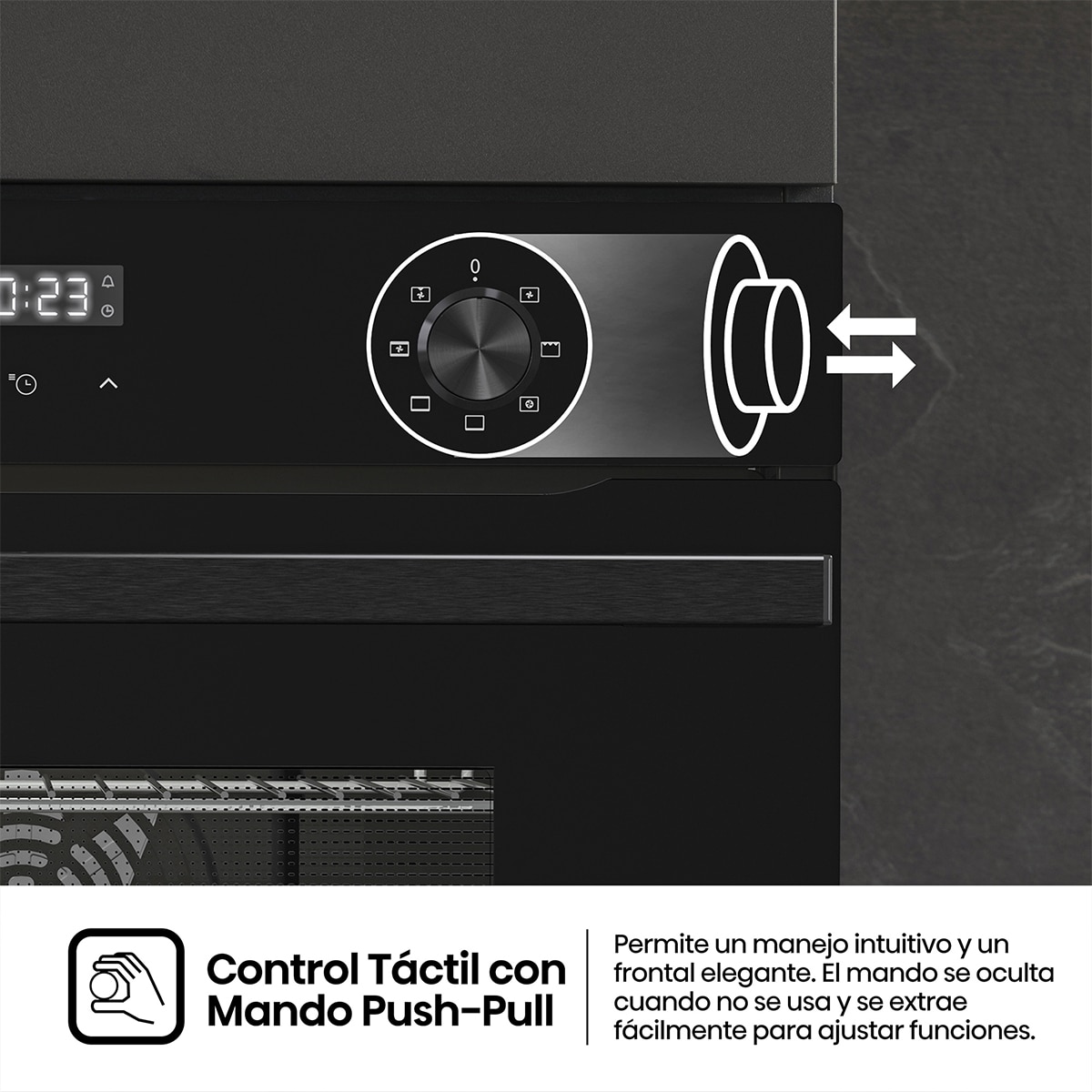 Horno multifunción compacto Hisense con diseño horno de leña negro - BI44221ABG - Cristal negro Cristal negro-10