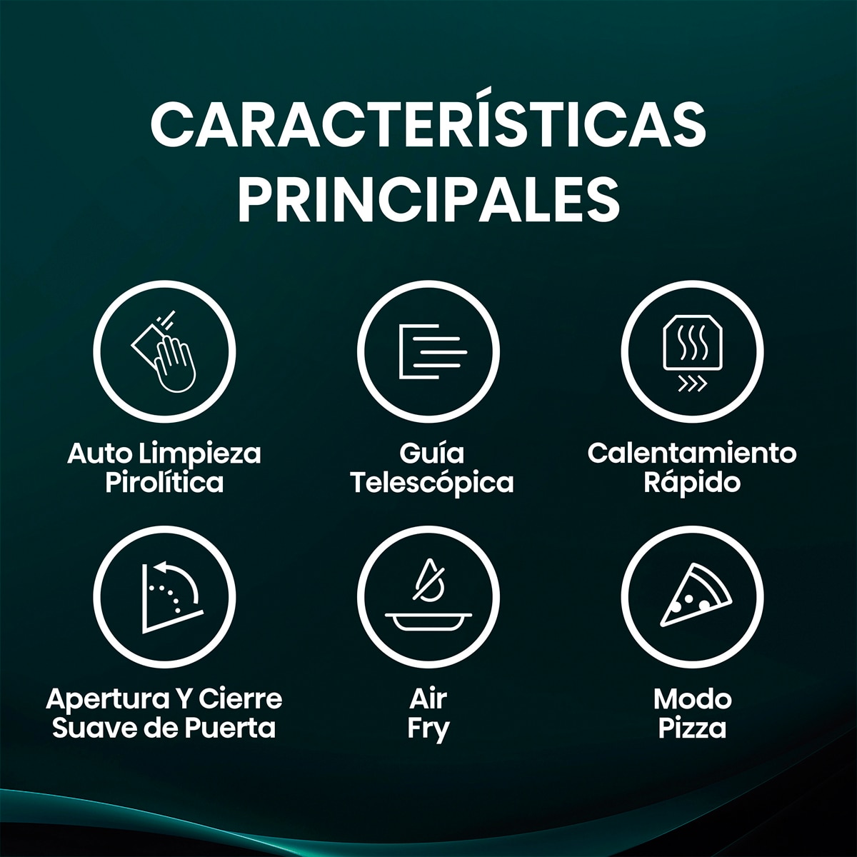 Horno multifunción pirolítico Hisense con función Air Fry - BI64223EPBG - Cristal negro Cristal negro-3