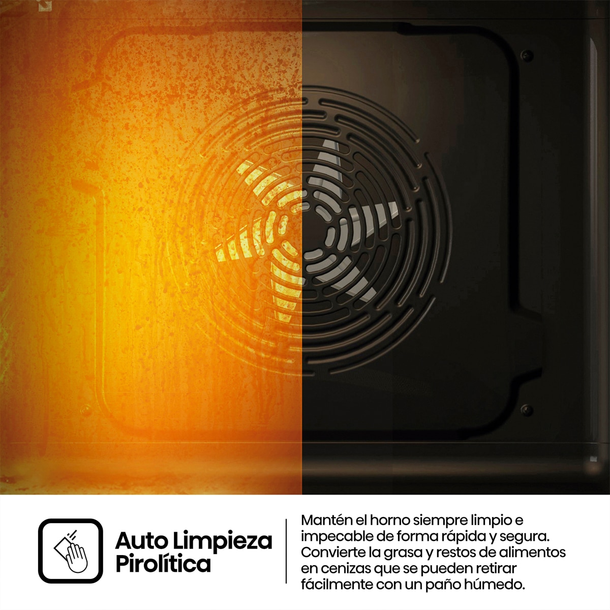 Horno multifunción pirolítico Hisense con función Air Fry - BI64223EPBG - Cristal negro Cristal negro-8