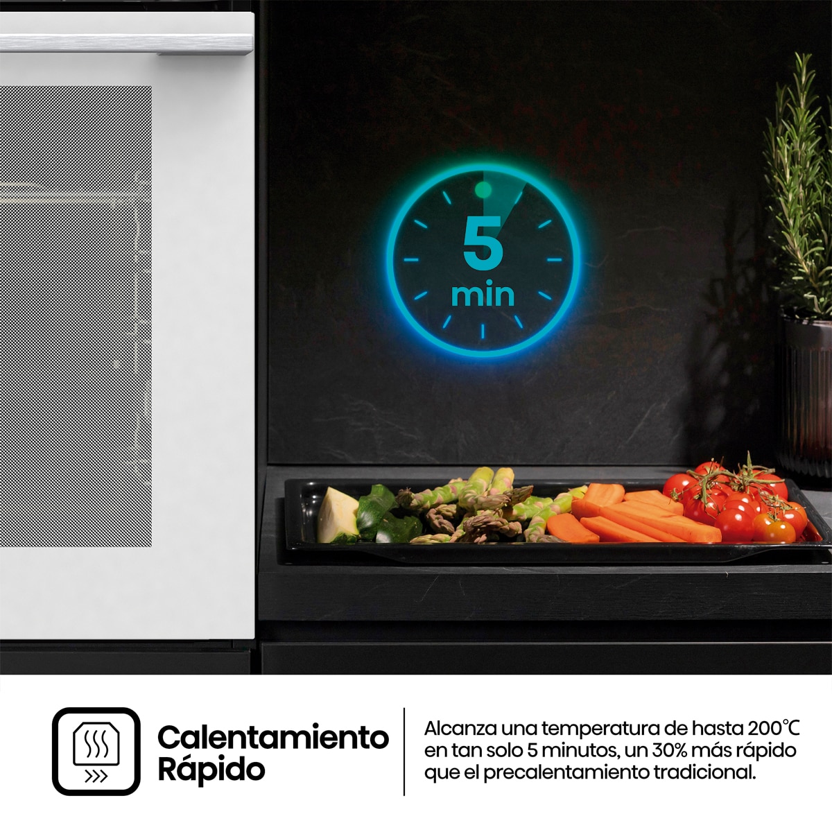 Horno multifunción Hisense pirolítico con función Air Fry - BI64223EPWG - Cristal blanco Cristal blanco-6