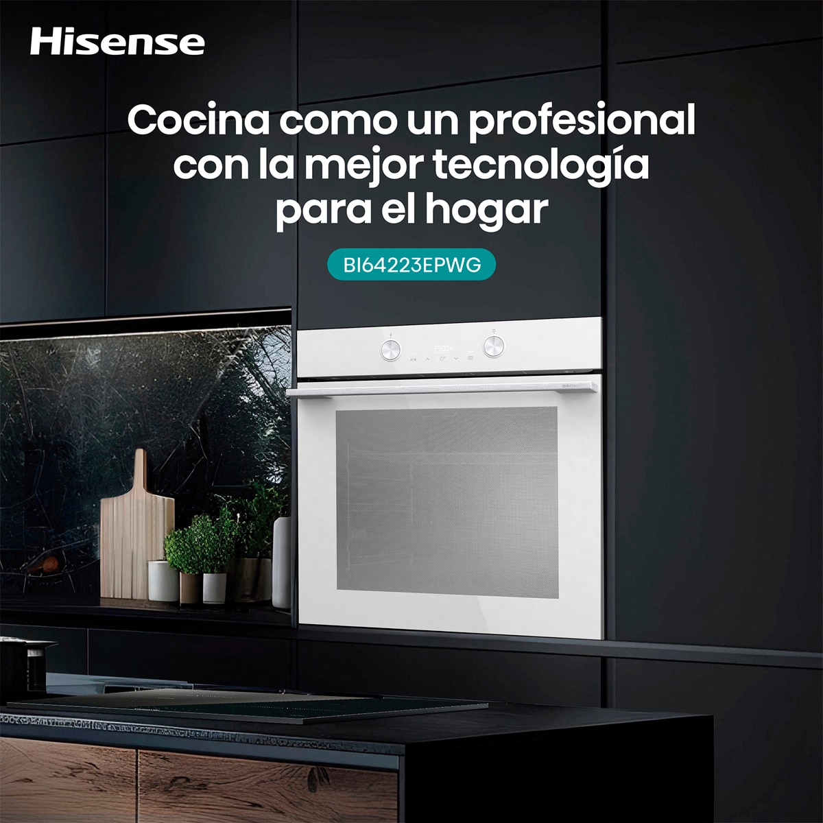 Horno multifunción Hisense pirolítico con función Air Fry - BI64223EPWG - Cristal blanco Cristal blanco-12