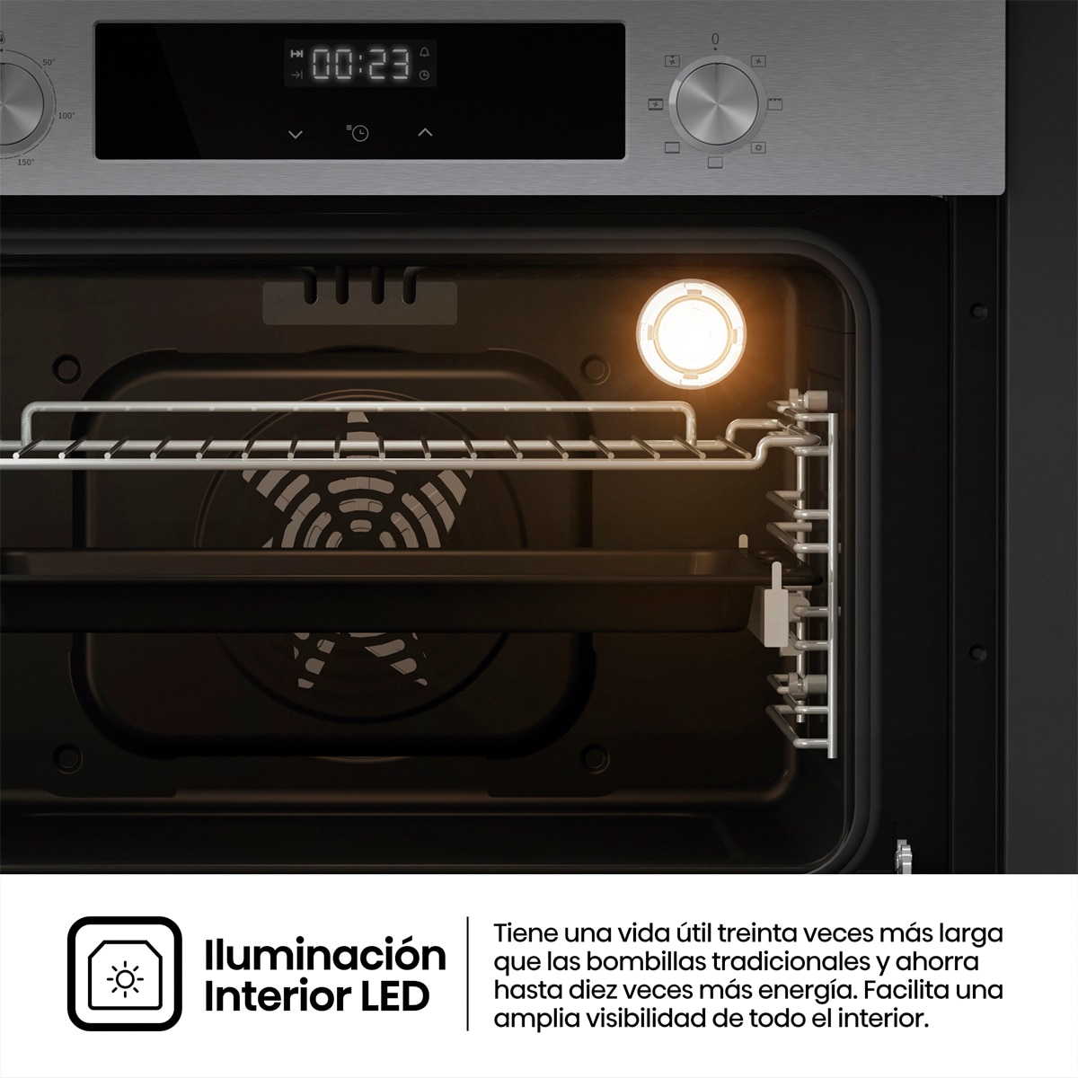 Horno multifunción compacto diseño horno de leña - BI44221AX - Inox Inox-7