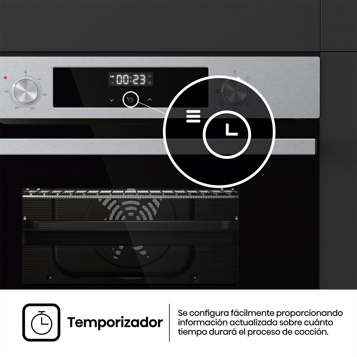 Horno multifunción compacto diseño horno de leña - BI44221AX - Inox Inox-9