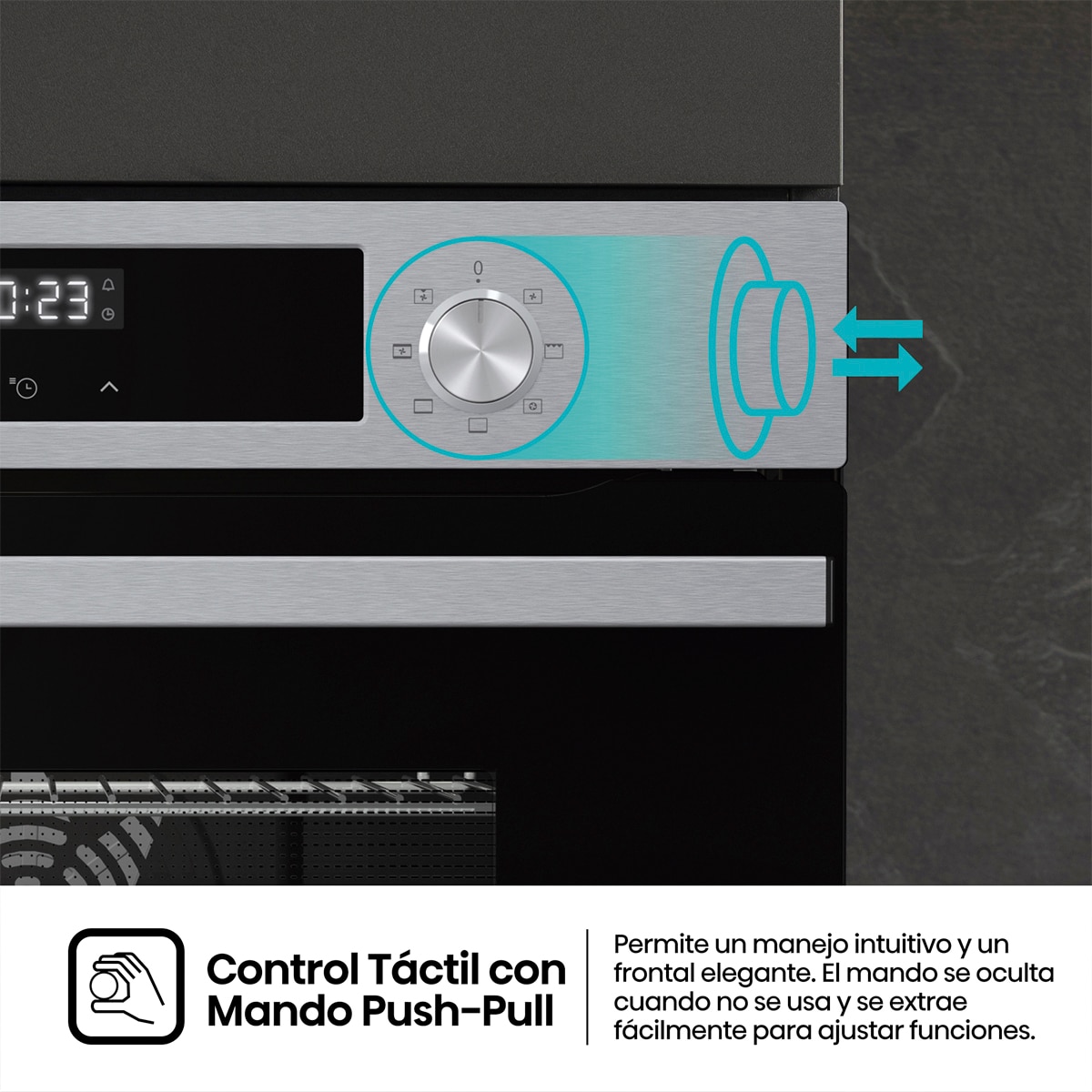 Horno multifunción compacto diseño horno de leña - BI44221AX - Inox Inox-10