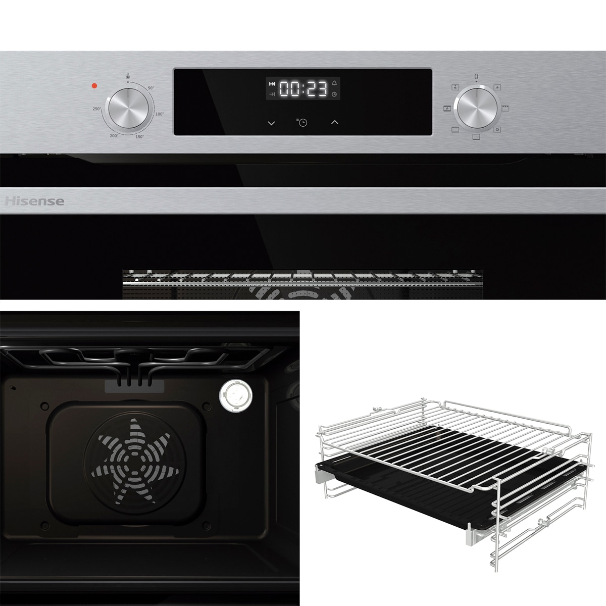 Horno multifunción compacto diseño horno de leña - BI44221AX - Inox Inox-12