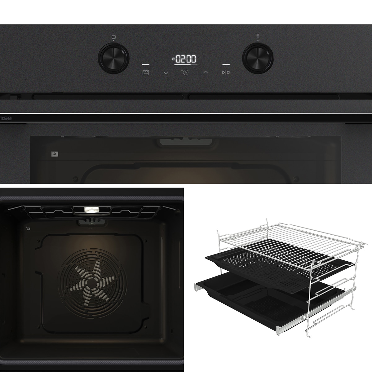 Horno multifunción Hisense pirolítico con función Air Fry - BI64223EPMB - Negro mate Negro mate-10