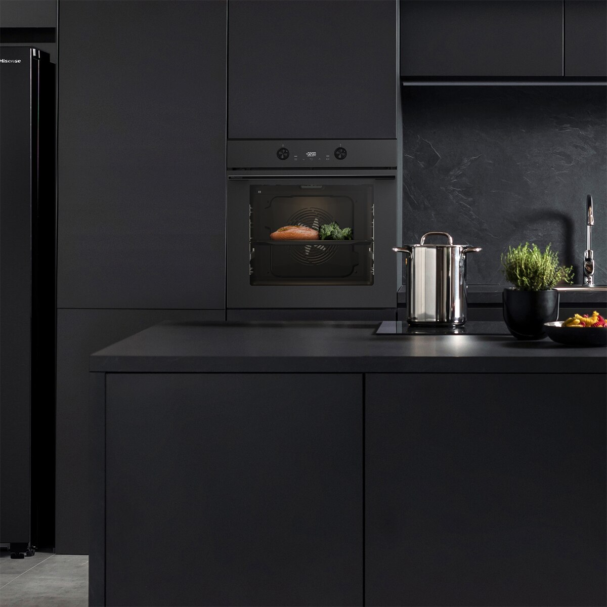 Horno multifunción Hisense pirolítico con función Air Fry - BI64223EPMB - Negro mate Negro mate-12