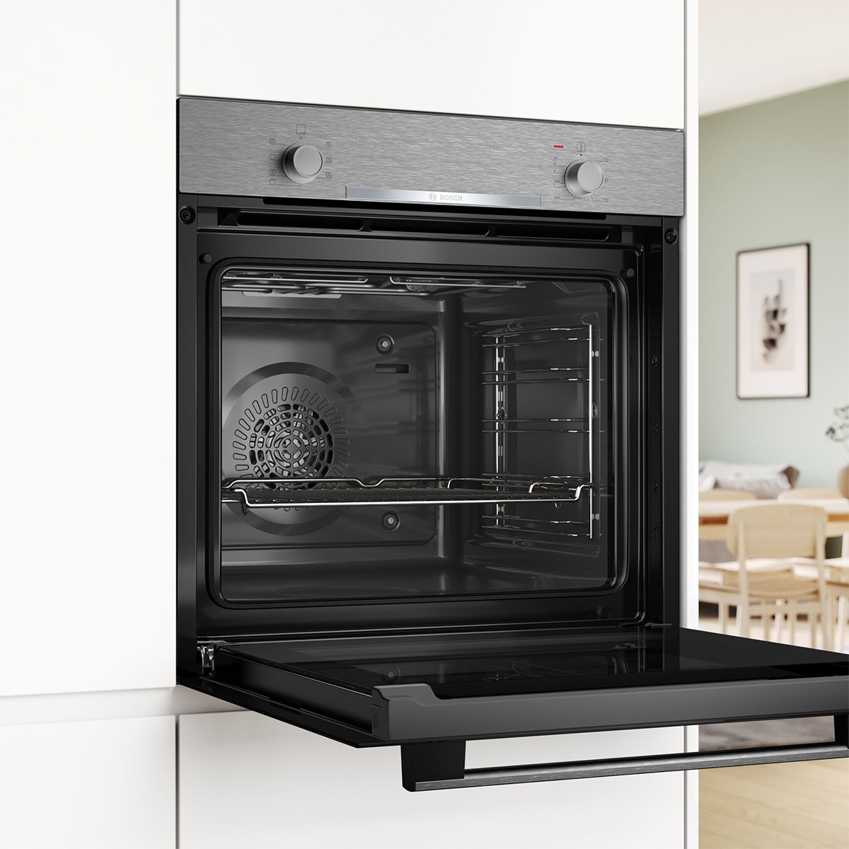 Horno multifunción Bosch, Serie 2 con sistema 3D Hotair - HBA510BR4 Acero Inox-4