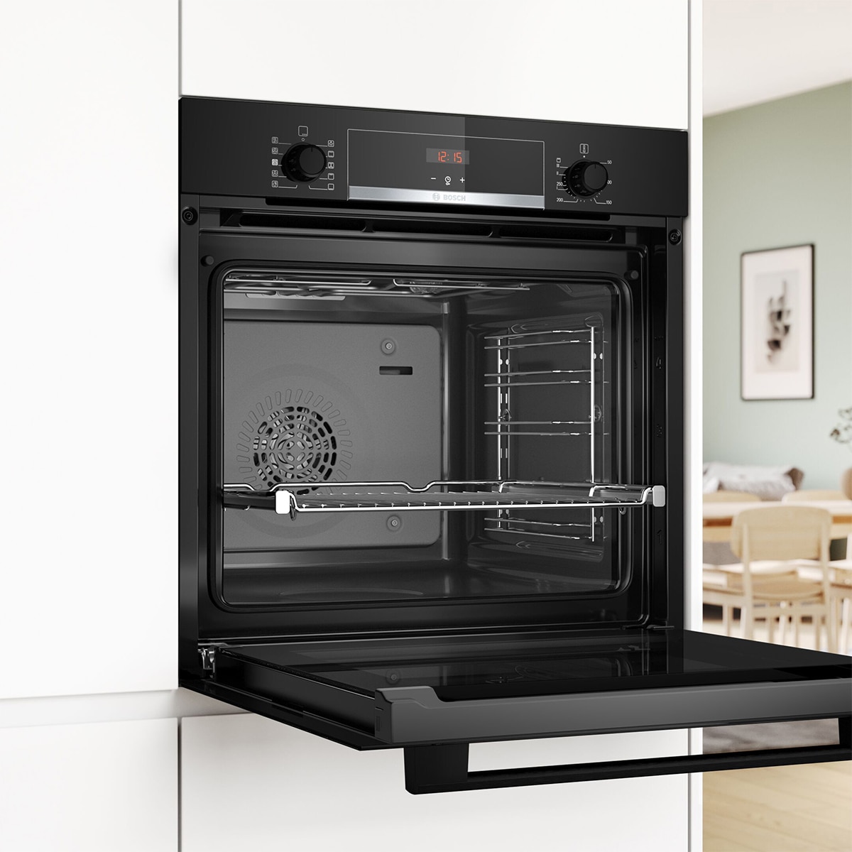 Horno con vapor Bosch, Serie 4 - HQA534EB3 Negro-4