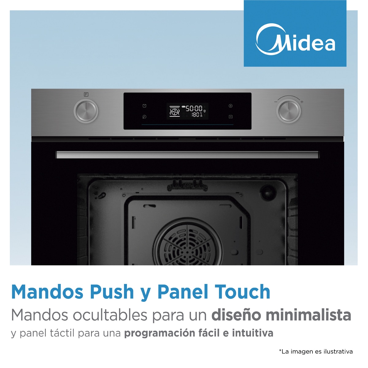 Horno multifunción Midea hidrolítico 70 litros - MBOG2-D2M90(WH) - Blanco Blanco-7