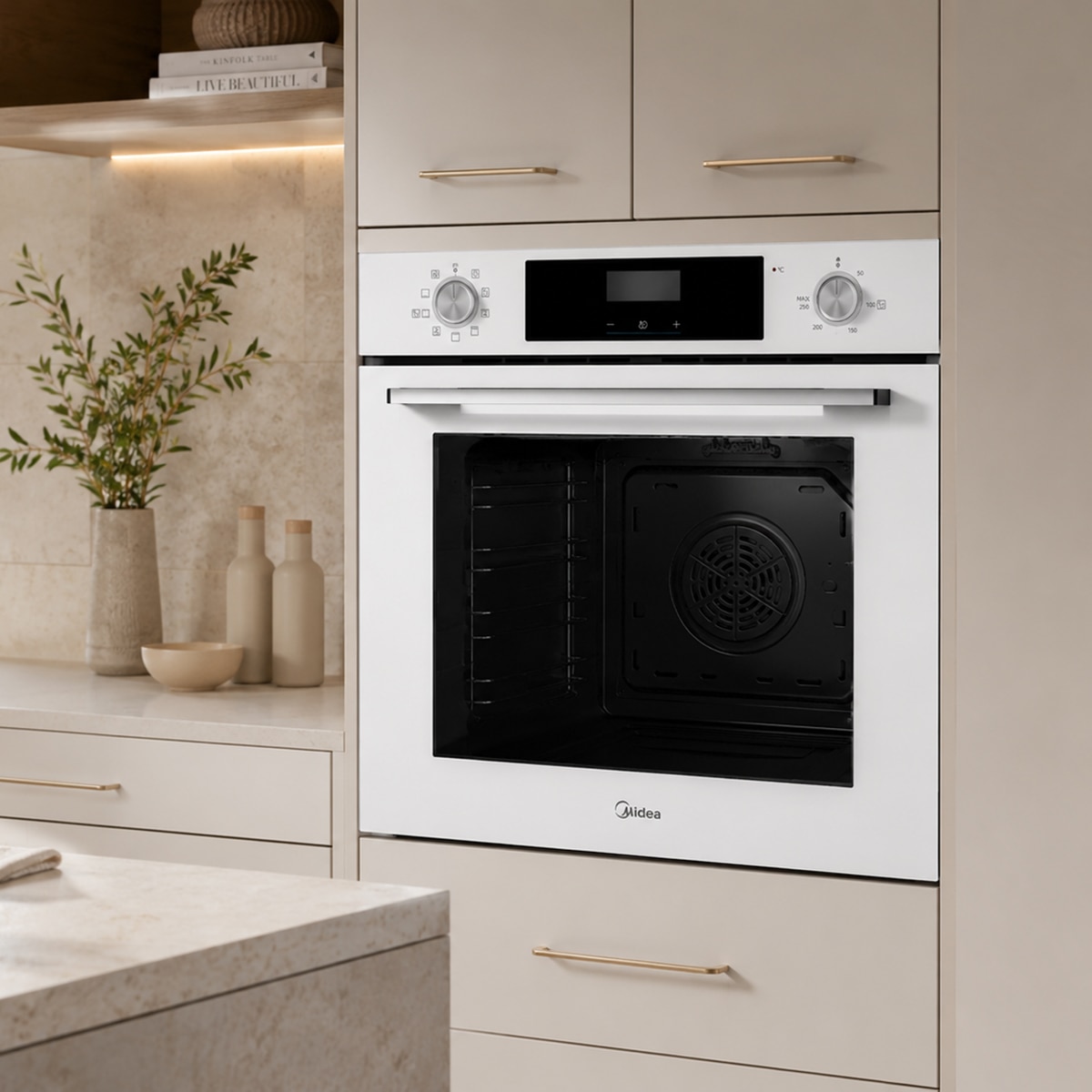 Horno multifunción Midea hidrolítico 70 litros - MBOG2-D2M90(WH) - Blanco Blanco-8