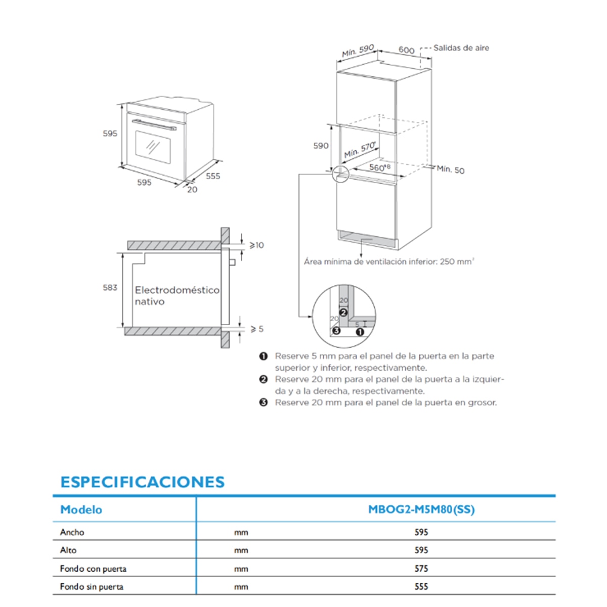 Horno multifunción Midea hidrolítico 70 litros - MBOG2-M5M80(SS) - Inox Inox-2